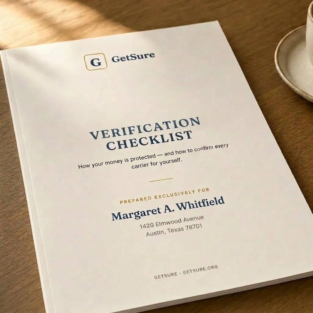 Your Verification Checklist, printed in your name, on the desk.