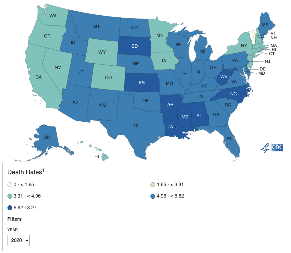 2020 Infant Mortality Rates By State