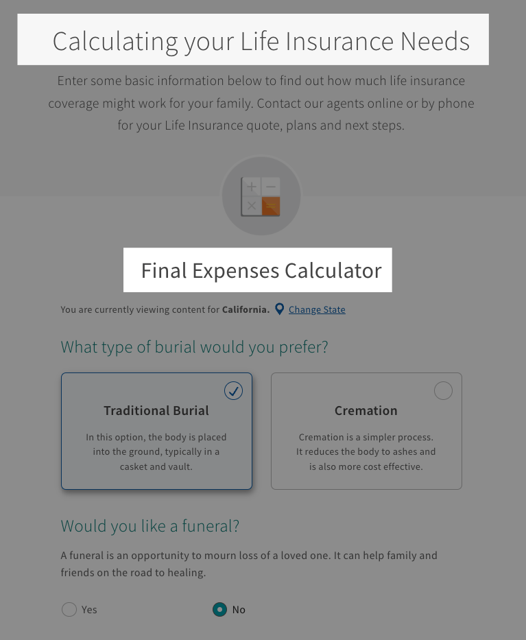 Mutual of Omaha Final Expense Calculator