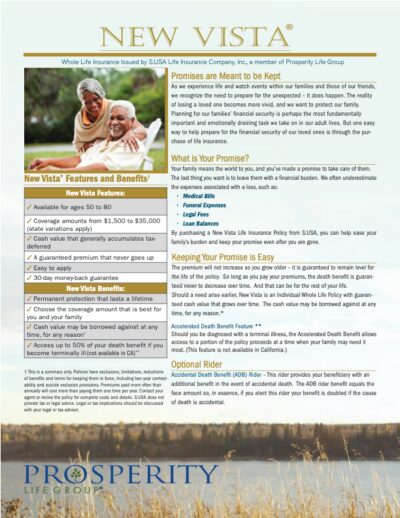 Prosperity Life Brochure pdf image